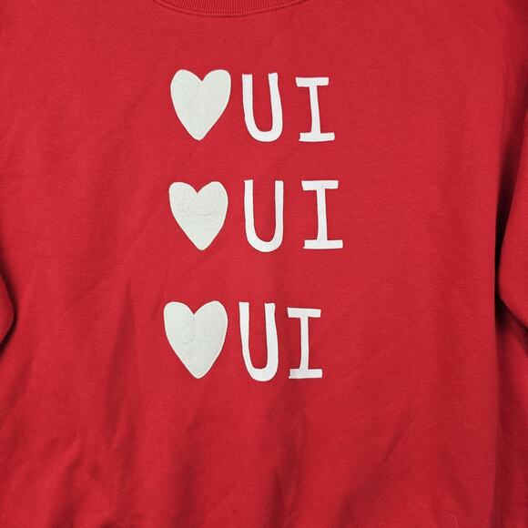 Maeve Sweatshirt Womens XL Red Oui Heart Crewneck Rebecca Mayfield Valentine - Picture 2 of 8